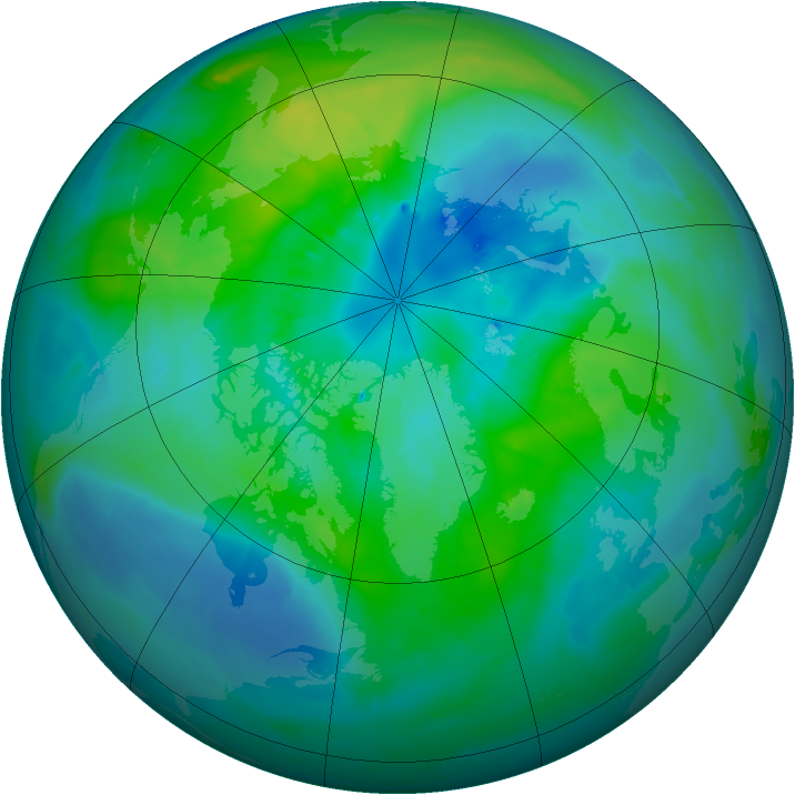 Arctic ozone map for 27 September 2014